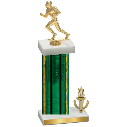 Accented Single Green Glacier Victory Football Trophy