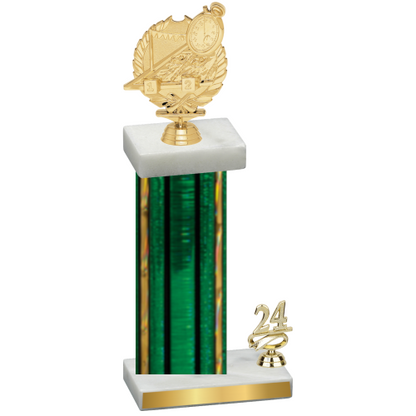 Accented Single Green Glacier Year Swimming Trophy