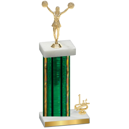 Accented Single Green Glacier First Place Cheerleading Trophy