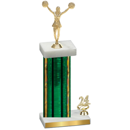 Accented Single Green Glacier Year Cheerleading Trophy