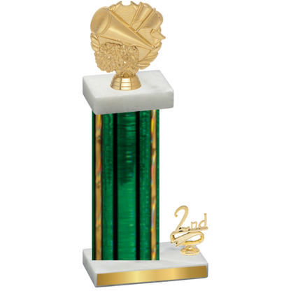 Accented Single Green Glacier Second Place Cheerleading Trophy