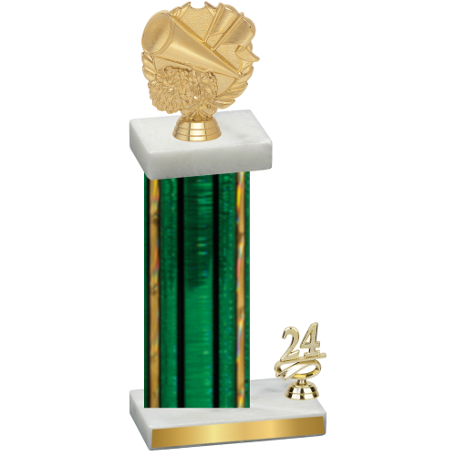 Accented Single Green Glacier Year Cheerleading Trophy