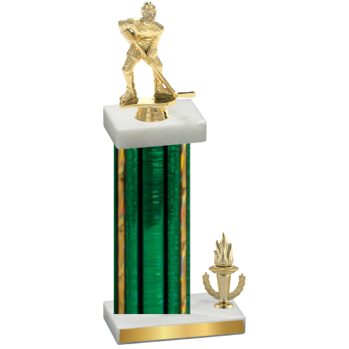 Accented Single Green Glacier Victory Hockey Trophy