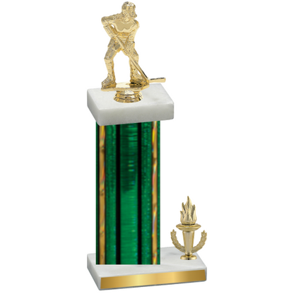 Accented Single Green Glacier Victory Hockey Trophy