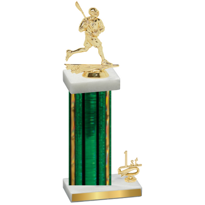 Accented Single Green Glacier First Place Lacrosse Trophy