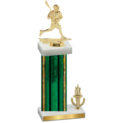 Accented Single Green Glacier Victory Lacrosse Trophy