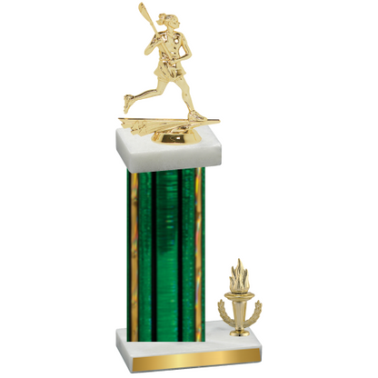 Accented Single Green Glacier Victory Lacrosse Trophy