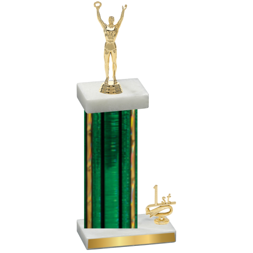 Accented Single Green Glacier First Place Victory Trophy