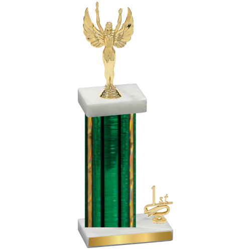 Accented Single Green Glacier First Place Victory Trophy