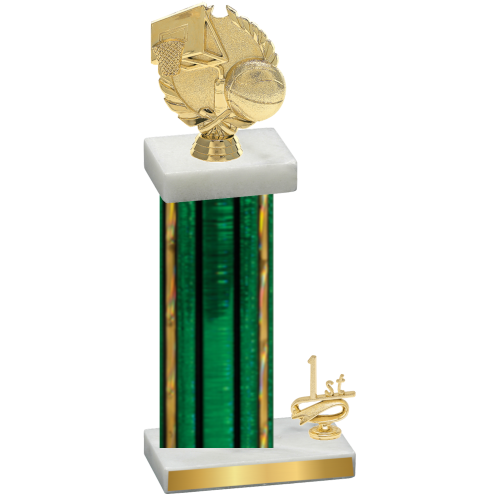 Accented Single Green Glacier First Place Basketball Trophy