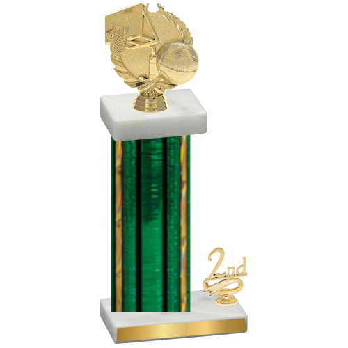 Accented Single Green Glacier Second Place Basketball Trophy