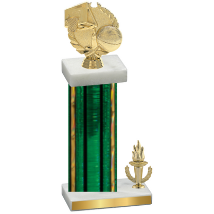 Accented Single Green Glacier Victory Basketball Trophy