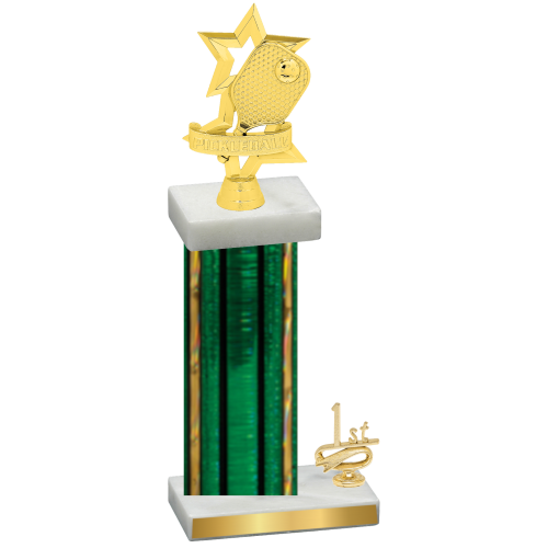 Accented Single Green Glacier First Place Pickleball Trophy