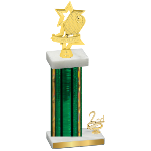 Accented Single Green Glacier Second Place Pickleball Trophy