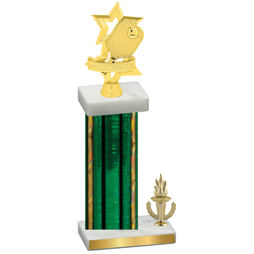 Accented Single Green Glacier Victory Pickleball Trophy