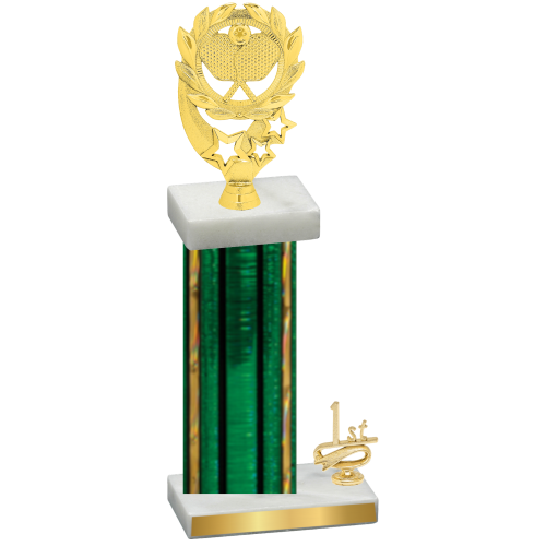 Accented Single Green Glacier First Place Pickleball Trophy