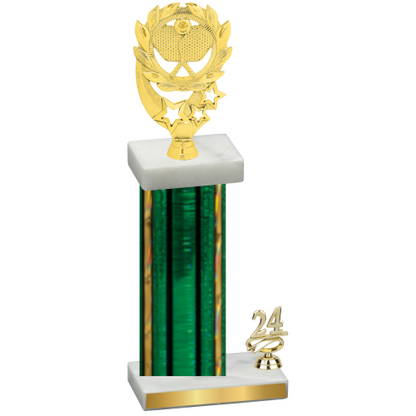 Accented Single Green Glacier Year Pickleball Trophy