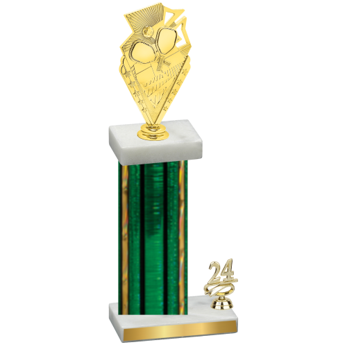 Accented Single Green Glacier Year Pickleball Trophy