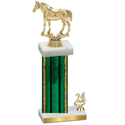 Accented Single Green Glacier Year Horses Trophy