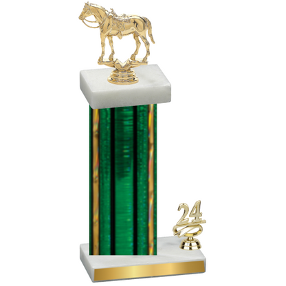 Accented Single Green Glacier Year Horses Trophy