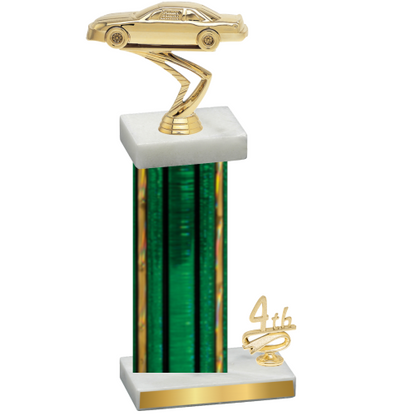 Accented Single Green Glacier Fourth Place Cars Trophy