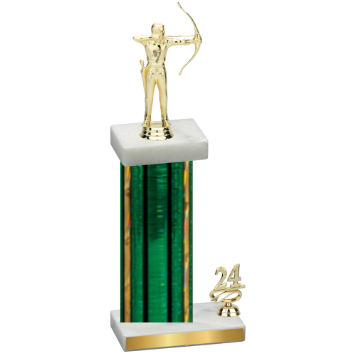 Accented Single Green Glacier Year Archery Trophy