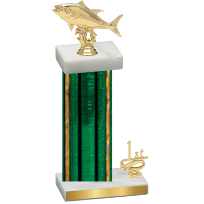 Accented Single Green Glacier First Place Fishing Trophy