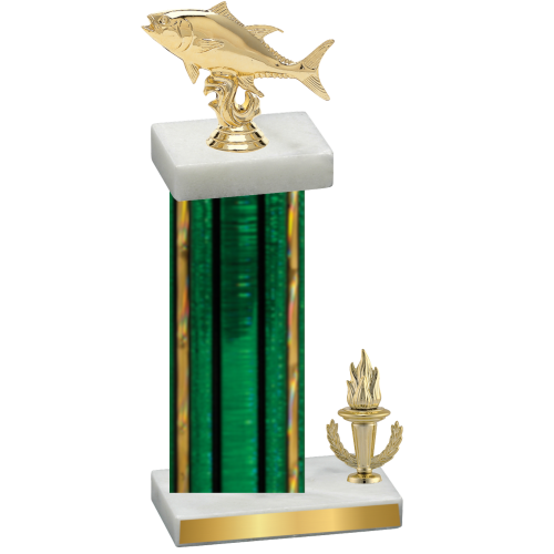 Accented Single Green Glacier Victory Fishing Trophy