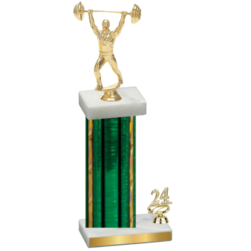 Accented Single Green Glacier Year Weights Trophy