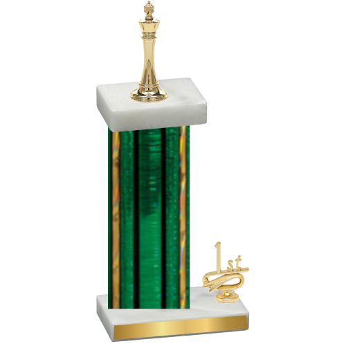 Accented Single Green Glacier First Place Chess Trophy