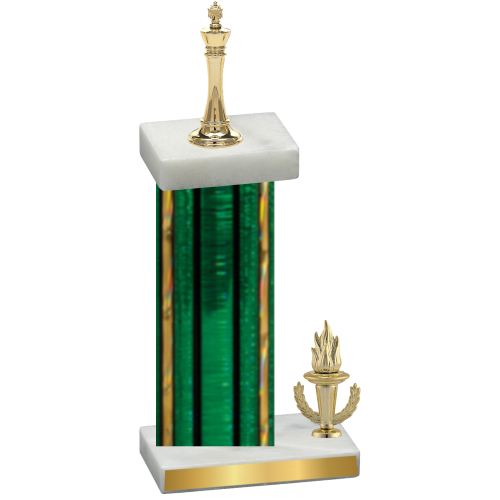 Accented Single Green Glacier Victory Chess Trophy