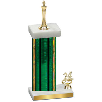 Accented Single Green Glacier Year Chess Trophy