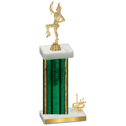 Accented Single Green Glacier First Place Majorette Trophy