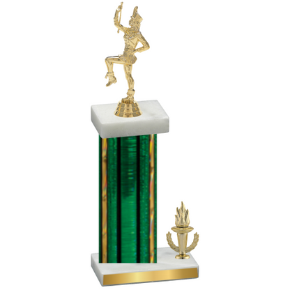 Accented Single Green Glacier Victory Majorette Trophy