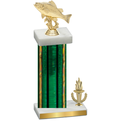 Accented Single Green Glacier Victory Fishing Trophy