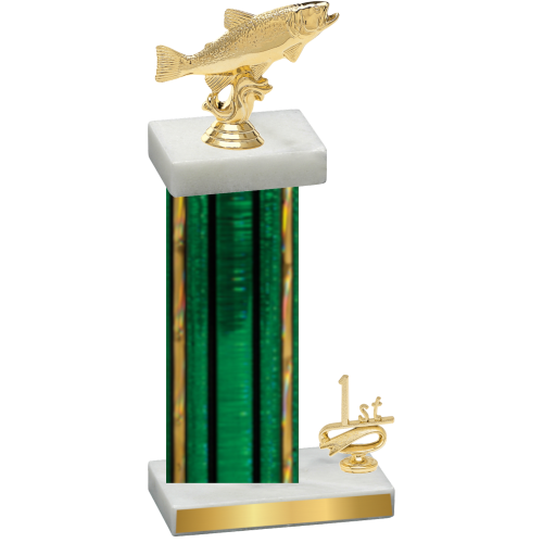 Accented Single Green Glacier First Place Fishing Trophy