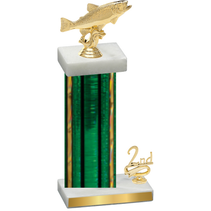 Accented Single Green Glacier Second Place Fishing Trophy