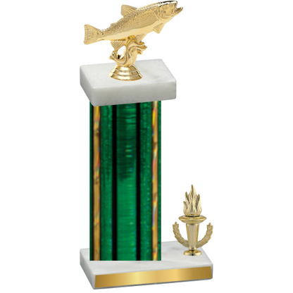 Accented Single Green Glacier Victory Fishing Trophy