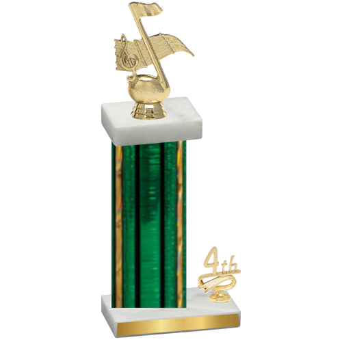 Accented Single Green Glacier Fourth Place Music Trophy