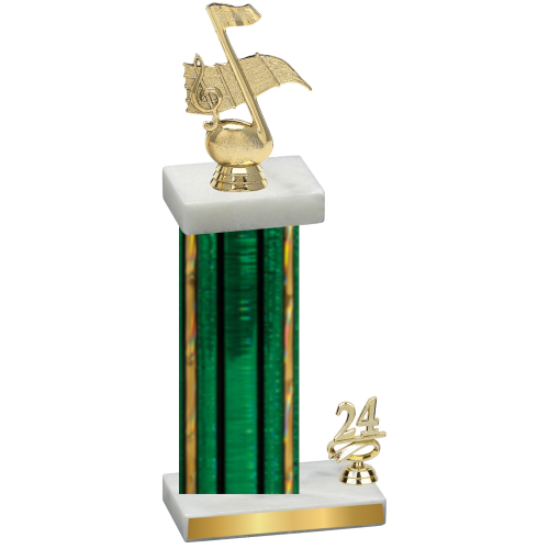 Accented Single Green Glacier Year Music Trophy