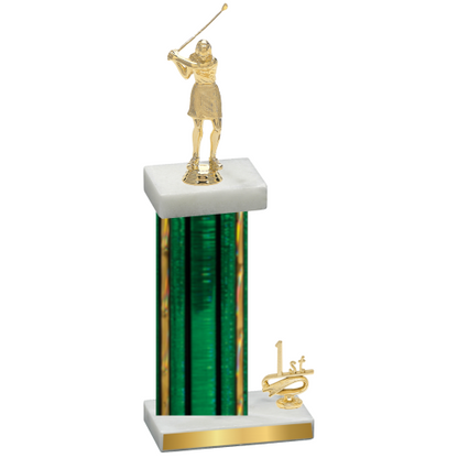 Accented Single Green Glacier First Place Golf Trophy