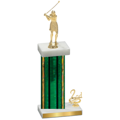 Accented Single Green Glacier Second Place Golf Trophy