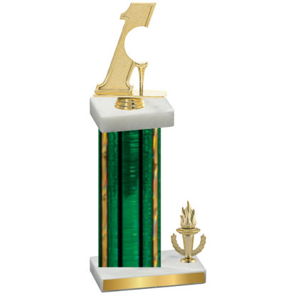 Accented Single Green Glacier Victory Golf Trophy