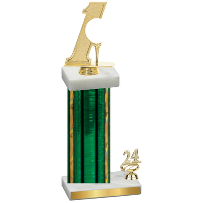 Accented Single Green Glacier Year Golf Trophy