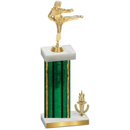 Accented Single Green Glacier Victory Karate Trophy