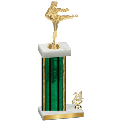 Accented Single Green Glacier Year Karate Trophy