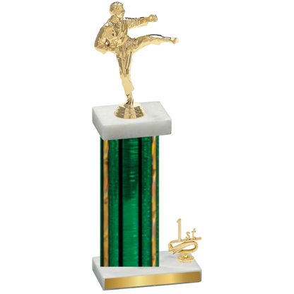 Accented Single Green Glacier First Place Karate Trophy