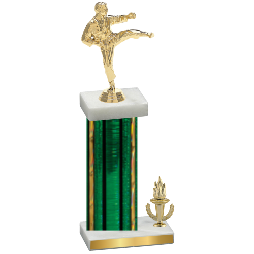 Accented Single Green Glacier Victory Karate Trophy