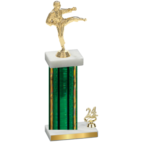 Accented Single Green Glacier Year Karate Trophy