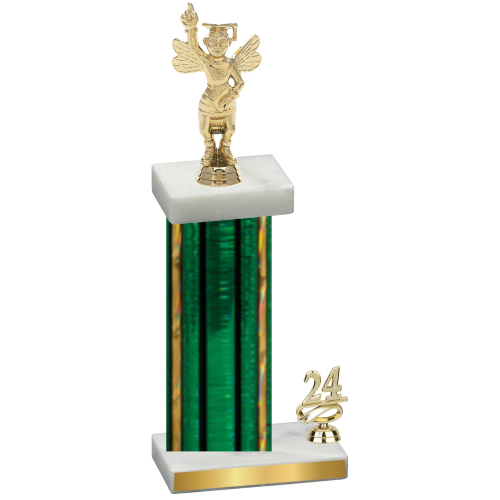 Accented Single Green Glacier Year Academics Trophy